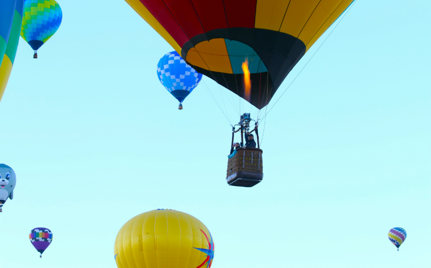 Hot air balloons in the sky